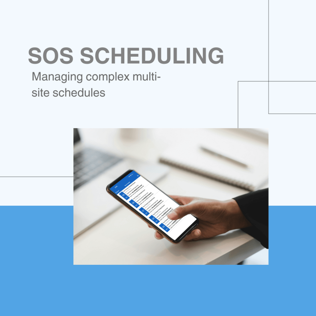 Security guard mobile app showing Security Guard Scheduling software