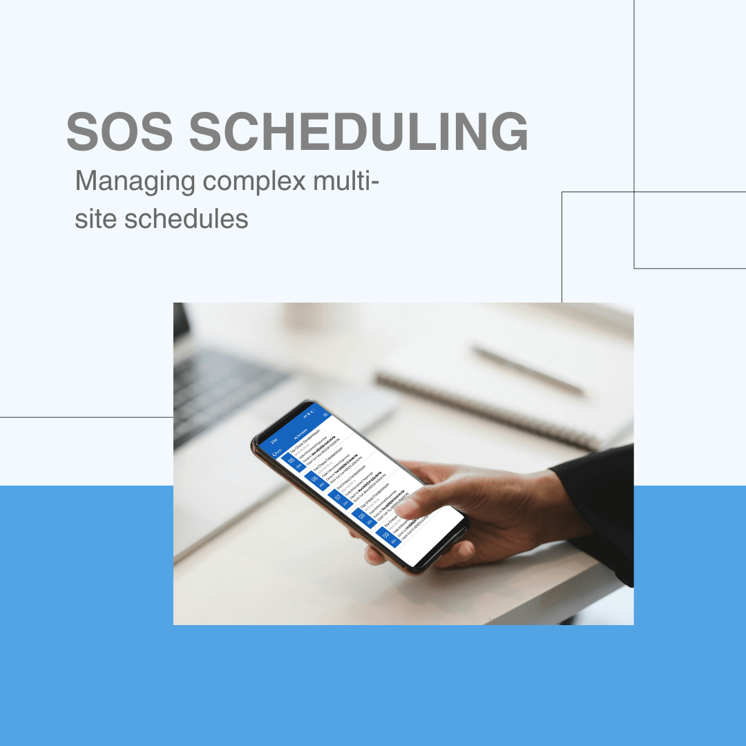 Security guard mobile app showing Security Guard Scheduling software